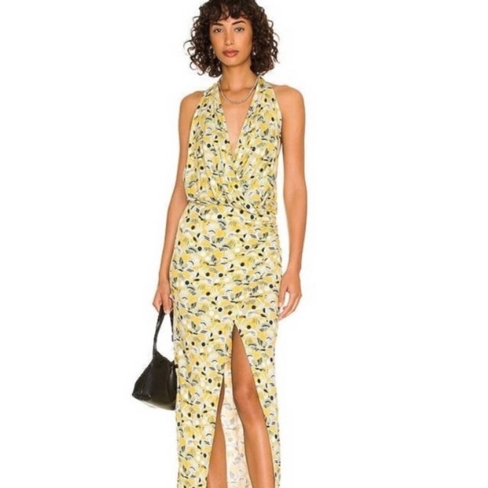 Free People Yellow Floral Maxi Dress